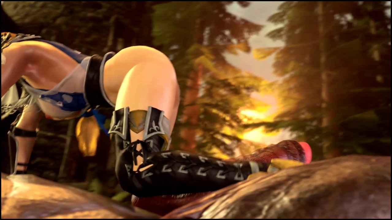 Soul Calibur： Sophitia - Hideous monster slams giant dick into blonde Sophitia (.mp4
