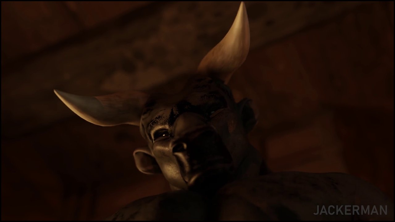 Dinner at Castle Dimitrescu - Busty mature vampire fucks Minotaur (1).mp4