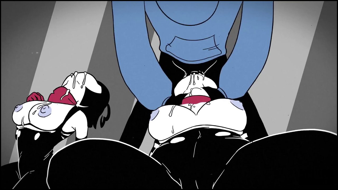 Mime and Dash fuck in black and white cartoon threesome for money (1).mp4