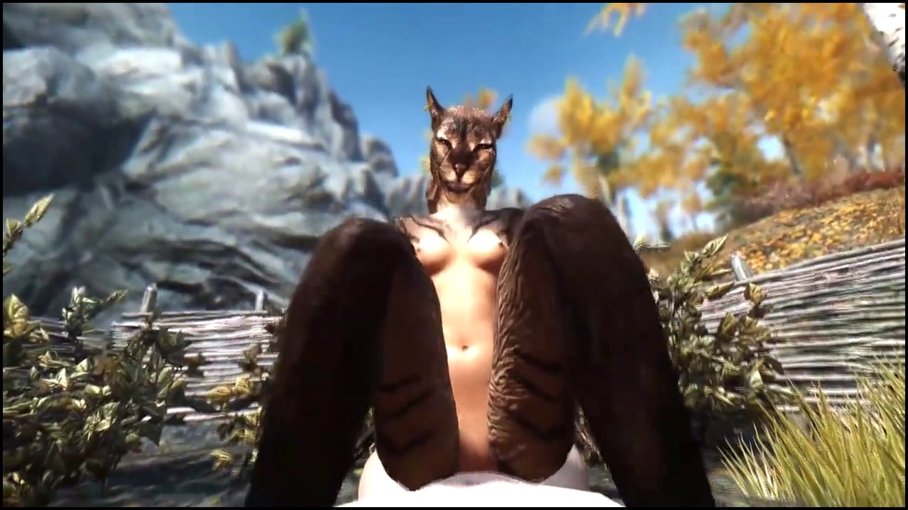 Panther woman from skyrim enjoys pussy licking outdoors and a fuck (1).mp4